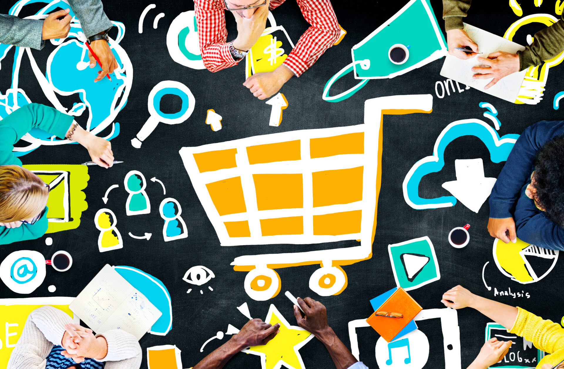 Online Marketing Strategy Branding Commerce Advertising Concept